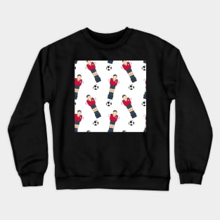 Pattern with old school table football players and ball Crewneck Sweatshirt